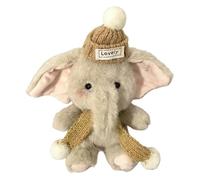 Genérico Stuffed Animal - Mini Elephant Plush Doll, 5 Inch Gray Toy with Cute Hat and Scarf Outfit, Soft Huggable Comfort Companion Feature, Ideal for Kids Adults Bedroom Sofa Bed Home Car Decoration