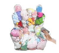 Genérico Stuffed Animal Storage - Clear Bean Bag Organizer for Classroom | Zipper Closure Bag, Corner Teacher Preschool Dorm Bedroom Nursery Accessory, Youth Boys Girls Home