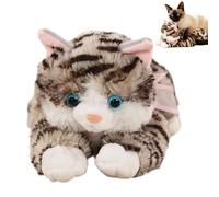 Genérico Stuffed Cat - Funny Cute Room Decor,Black Striped Plush Cat Stuffed Doll,for Teens Adults Collectors Home Bedroom Living Room Collection Comfort