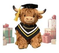 Genérico Stuffed Cow Plush, Graduation Animal Doll, Soft Farmhouse Style Desk Ornament with Cute Graduation, Hugging Plush Toy System, Decorative Stuffed Animal for Home Display, Cow for Daily Use