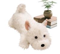 Genérico Stuffed Dog Puppy Plush Pillow - 17 Inch Lying White Dog Soft Animal Toy, Cute Cuddly Dogs Pillow for Kids Nursery, Bedroom & Car, Heartfelt Birthday or for Girls & Boys