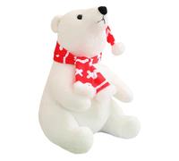 Genérico Stuffed Polar Bear Plush - Cute Christmas Toy, Plush Bears, Kids, Wearing Scarf Soft Doll | Stuffed Polar Bear Plushs For Women Girls Sofa Bedside Living Room Bedroom Nursery