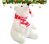 Generico Stuffed Polar Bear Plush - Cute Plush Animal Christmas Toy, Cuddly Polar Bear Wearing Scarf, PolarS BearS Stuffed Animal for Kids Girls Sofa Bedside Living Room Bedroom Nursery Home Holiday