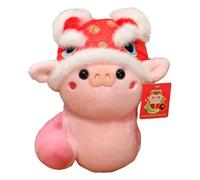 Genérico Stuffed Snake Plush Toy with Lion Hat, 3D Soft Mascot Doll for Chinese New Year, Adorable Standing Snake, Cultural Holiday Decoration Gift, Cute Collectible Animal Toy for Kids and Adults