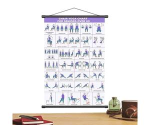 Genérico Stuhl-Yoga Poster Für Senioren (40x60cm) - Anschauliche Übungstabelle Für Fitness & Beweglichkeit AB 60 | Wetterfestes PVC-Poster Für Zuhause & Studio | Dehnübungen & Pilates Im Sitzen