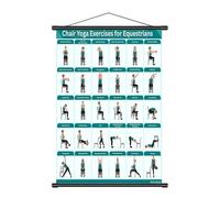 Generico Stuhl Yoga Poster für Senioren ab 60 Übungsplan 40x60cm Fitness Poster für Anfänger & Büro Dehnübungen & Beweglichkeit Wandtafel aus Robustem PVC Faltbar Blau