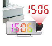 Genérico Sturdy Alarm Clock - Compact Led Clock, Bedside Clocks with Projection Design, Wireless Clocks for Bedroom Display, Home Digital Alarm, Portable Timepiece for Living Room Decor