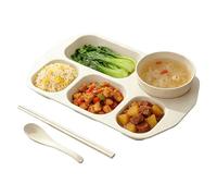 Genérico Sturdy Divided Plates, Five Compartment Tray, Ergonomic Food Plate with Build, Versatile Tough Portion Organizer, Dining Supply with Modern Style, Breakfast Tray for Kids, School Workplace