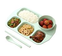 Genérico Sturdy Divided Plates, Five Compartment Tray, Ergonomic Food Plate with Build, Versatile Tough Portion Organizer, Dining Supply with Modern Style, Breakfast Tray for Kids, School Workplace