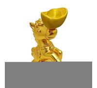 Genérico Sturdy Fortune Sculpture - Fortune Statue, 15x12cm Chinese New Year Decor with Stand, Desk Ornament with High-Detail Finish, 3D Printed Gold Ingot Decor, Figurine Luck Prosperity for Display