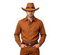 Genérico Style Hat For and - Wide Brim Sun Shield Peak Cap with Classic Western For Summer Outdoor Activities (Yellow, M)