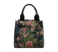 Genérico Styled Tote Bags - Portable Ladies Bags, 22x19.5cm Picnic Bag for Travel, Jute Shopping Bag with Floral Patterned, Lunch Tote, Lunch Box Container for Work School Picnic Travel Shopping