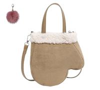 Genérico Stylish Faux Lamb Wool Plush Handbag,Large Capacity Glove Shaped Crossbody,Winter Cute Retro Frosted Suede Leather Bag
