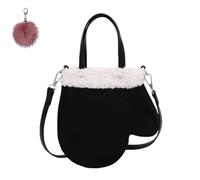 Genérico Stylish Faux Lamb Wool Plush Handbag,Large Capacity Glove Shaped Crossbody,Winter Cute Retro Frosted Suede Leather Bag