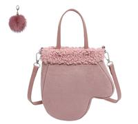 Genérico Stylish Faux Lamb Wool Plush Handbag,Large Capacity Glove Shaped Crossbody,Winter Cute Retro Frosted Suede Leather Bag
