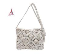 Genérico Stylish Summer Woven Bag, Retro Cotton Rope Woven Bag,Soft, Stylish and Lightweight Travel,for perfect vacation choice (White)