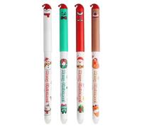 Generico Stylos Effaçables - 4 Pièces Matériel de Noël pour Prise de Notes | Stylo Signature pour les Fêtes, Enseignement, Art, Planification, Journaling, Scrapbooking, Reporting, Esquisse, Dessin