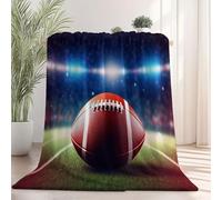 Genérico Suaves y Acogedora Manta Azul, Transpirable Deportes Rugby Estampado Manta de Franela para sofá Cama TV Camping - 200 x 220 cm Frazada para Adultos y niños
