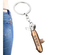 Genérico Submarine Keychain - Retro Metal Keyboard Ring Holder | Multifunctional 3D Submarine Model Vintage Keychain, Various Hanging Keychains Decoration