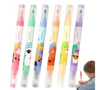 Genérico Subrayadores,Rotulador de doble punta con motivos animales, 6 colores | Rotuladores Infantiles Para Colorear - Para Artistas, Adultos, Resaltar, Dibujo, Escuela, Oficina, Biblia