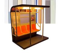 Genérico Subway Train Light | Retro LED Car Model Nightlight | With 3 Replaceable Posters Train Table Lamp | For Men Kids Adult Family Bedside Dorm Apartment Playroom Home