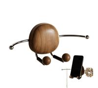 Genérico Suction Cup Bathroom Phone Holder - Walnut Wood Wall Mount | Kitchen TV Viewing Accessory, Creative Ornament | Hands-Free