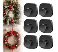 Genérico Suction Cup Hooks, 2025 New Model No-Drill Suction Cup Hooks, Wreath Hangers for Front Doors, Metal Towel Hooks for Window, Door, Bathroom Mirrors for Daily Use(Black,6PCS)