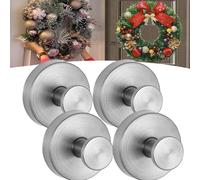 Genérico Suction Cup Hooks for Door Wreaths, 2025 Upgraded No Drill Stainless Steel Suction Cup Hooks,for Wooden Front Door, Shower Wall, Bathroom, Mirror (4pcs- B)