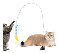 Genérico Suction Cup Kitten Teaser, Interactive Cat Toy, Cat Teaser Indoor Exercise Flexible Rod, Self Play Toy, Pet Activity Engagement Setup, Enrichment Training Entertainment Yard Park Home Daily