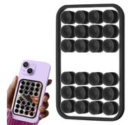 Genérico Suction Cup Mirror Phone Holder | Silicone + Mirror, Clear/Black/White | Adhesive Square Mount For Ḿirror | Stick Phone To M̀irror For Hands-Free Viewing