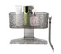 Generico Suction Cup Shelf for Shower, Double-Layer Ventilated Cosmetic Holder, No-Punch Wall Organizer with Clip, (8.39x4.09x8.03 inches), for Bathroom, Kitchen Storage