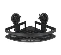Genérico Suction Cup Shower Shelf, Wall Mounted Rack, 11.02x1.97 Inches, Strong Suctions Floating Shelves, Fast Draining Storage Holders for Inside Showers and Bathroom Use, Black