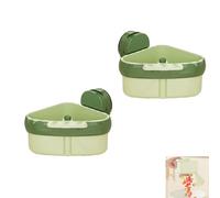Genérico Suction Cup Sink Corner Rack, Kitchen Sink Strainer Basket With Press Dumping & Self-Cleaning Design, Corner Sinks Trash Catcher For Food Waste (2Pcs*Green)