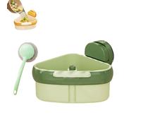 Genérico Suction Cup Sink Corner Rack, Sink Strainer Basket, Suction Cup Press Drainer Basket, Triangle Storage Rack with Drain Hole, Removable for Easy Cleaning for Kitchen (Green)