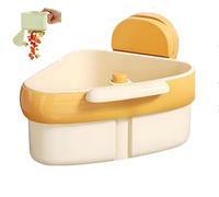 Genérico Suction Cup Sink Corner Rack, Upgraded Hanging Kitchen Sink Strainer Basket, Corner Hanging, Sinks Corner Food Waste Collector (YELLOW)