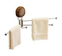 Genérico Suction Cup Towel Holder 29cm Wall Mount Rack For Bathroom Kitchen | Sturdy Wood And Metal Bar With Strong Suction For No Drill Installation. Great For Towels, Robes, And Kitchen Cloths.