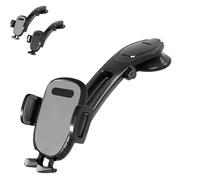 Genérico Suction Type Downward Bending Phone Mount, Car Suction Cup Phone Holder, 360 Degree Mount Holder Stand with One Button Release Clamp, Car Accessories (Gray,1pcs)