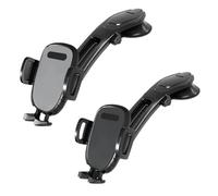 Genérico Suction Type Downward Bending Phone Mount, Car Suction Cup Phone Holder, 360 Degree Mount Holder Stand with One Button Release Clamp, Car Accessories (Black+Gray,1pcs)