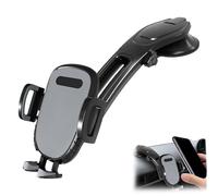 Genérico Suction Type Downward Bending Phone Mount, Car Suction Cup Phone Mount, with One-Touch Release Clamp, Universal Car Windshield Silicone Suctions Cup 360 Degree Mounts Holder Stand (Gray)