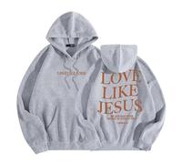 Genérico Sudadera Capucha Mujer Estampado Cristiano Biblia Frase Fe Holgada Bolsillo Canguro Comodidad