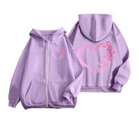 Genérico Sudadera Cinta Rosa Sudaderas Mujers con Capucha Sudaderas Mujers Cremallera Bolsillos Mangas largas Mes de la Prevención y Control del Cáncer de Mama Casual al Aire Libre