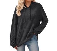 Genérico Sudadera con Capucha de Felpa para Mujeres Pulóver de Mangas Largas Casual Suave Acogedor Ropa de Ocio Cómodo Suéter para el Invierno y Otoño de Un Solo Color
