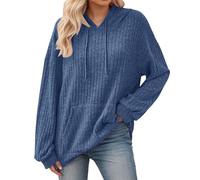 Genérico Sudadera con Capucha de Felpa para Mujeres Pulóver de Mangas Largas Casual Suave Acogedor Ropa de Ocio Cómodo Suéter para el Invierno y Otoño de Un Solo Color