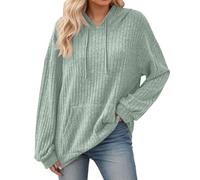Genérico Sudadera con Capucha de Felpa para Mujeres Pulóver de Mangas Largas Casual Suave Acogedor Ropa de Ocio Cómodo Suéter para el Invierno y Otoño de Un Solo Color