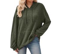 Genérico Sudadera con Capucha de Felpa para Mujeres Pulóver de Mangas Largas Casual Suave Acogedor Ropa de Ocio Cómodo Suéter para el Invierno y Otoño de Un Solo Color