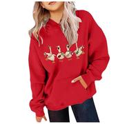 Genérico Sudadera con Capucha De Navidad para Niñas Sudadera de Fiestas con Cuello Redondo Suéter de Fiestas Disfraz FestivoSudadera con Capucha Invierno Cálido Navidad Estampado Traje DeFiestas