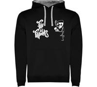 Genérico Sudadera con Capucha FITO & FITIPALDIS Negra Hombre | Algodón y Poliéster 280 g/m² | Bolsillo Canguro | Rock Español (FR/ES, Letras, XXL, Regular, Regular)