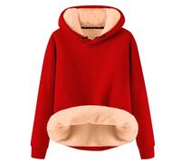 Genérico Sudadera con Capucha Infantil Abrigada Tejido Polar Corderito Casual Niñas Juego Exterior Invierno (RD2, 6-7 Years)