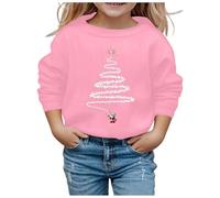 Genérico Sudadera con Capucha Infantil Divertida Estampado Navideño Moda Niñas Tejido Abrigo Ligero Primavera Otoño Invierno Casual Diario (3-4 Years)