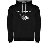 Genérico Sudadera con Capucha Negra Fito & Fitipaldis | Hoodie de Estilo Rock Español | con Cordón y Bolsillo Canguro (FR/ES, Letras, L, Regular, Regular)